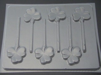 1803 Flat Shamrock Clover Chocolate or Hard Candy Lollipop Mold